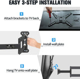 installing the full motion TV wall mount is easy in 3 steps