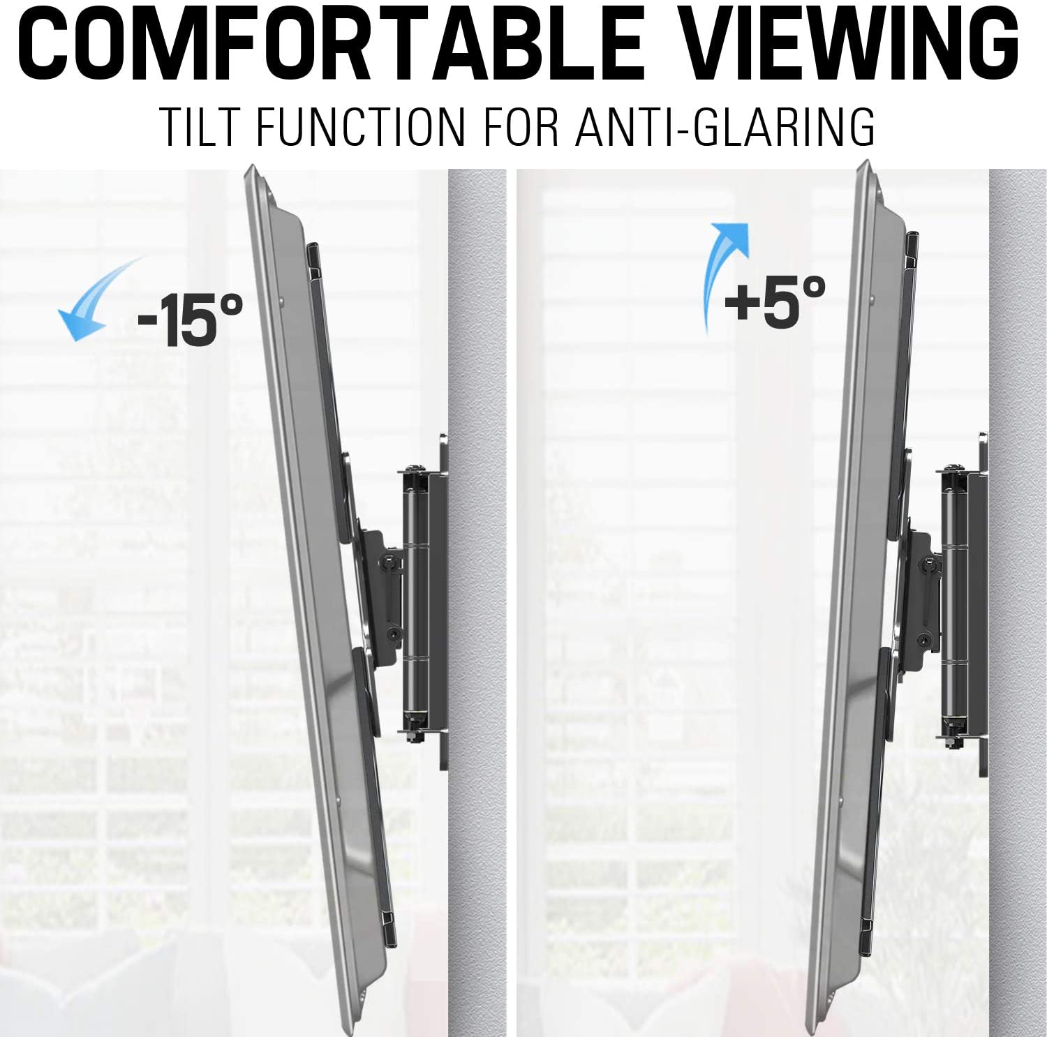 tilt the screen up or down to reduce glare