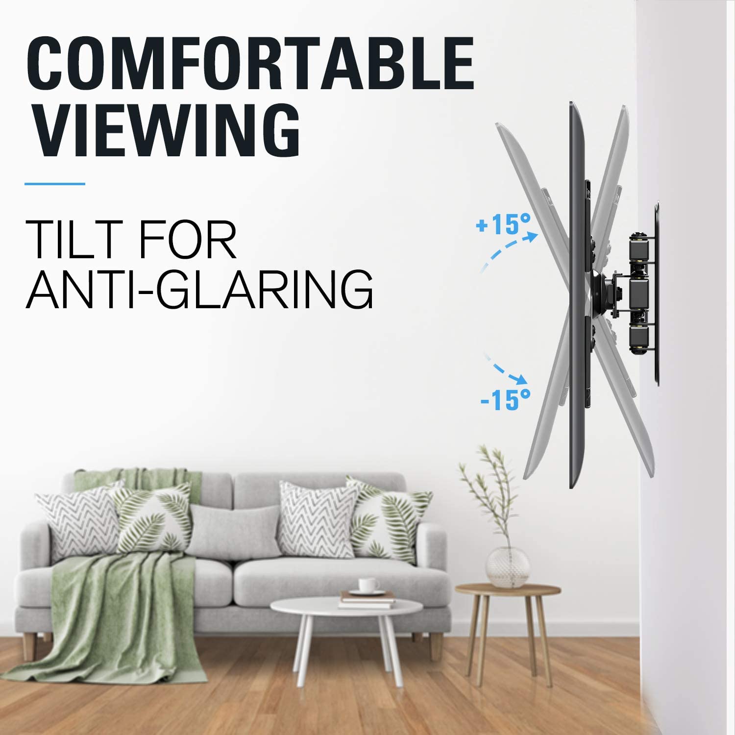 tilt the TV up or down to reduce glare