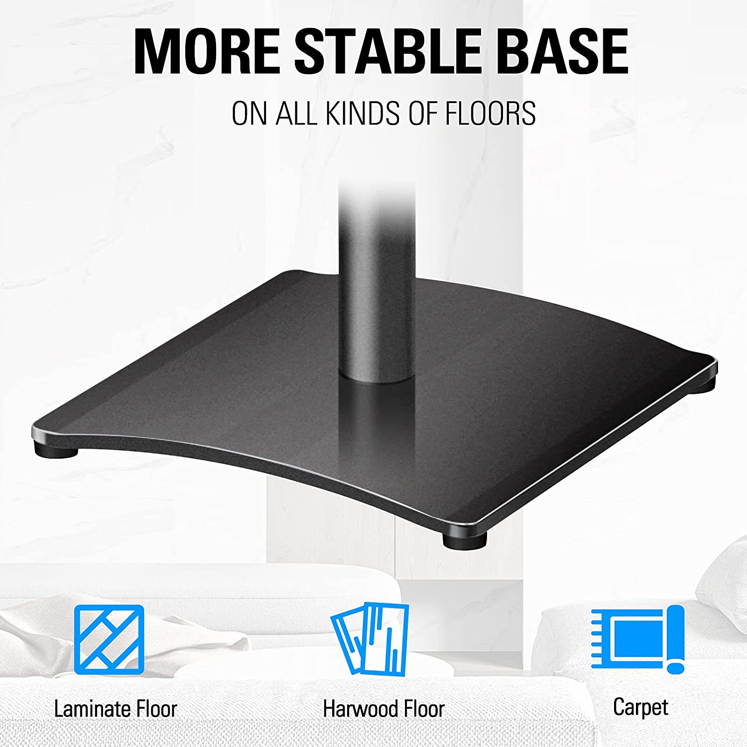 2 floor speaker stands with a more stable base on all kinds of floors