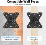 mounting on single wood stud or concrete/brick wall