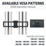 large TV wall mount for VESA from 200×100 to 600×400 mm