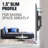 tilting TV wall mount with 1.5'' slim profile creates a sleek and clean look