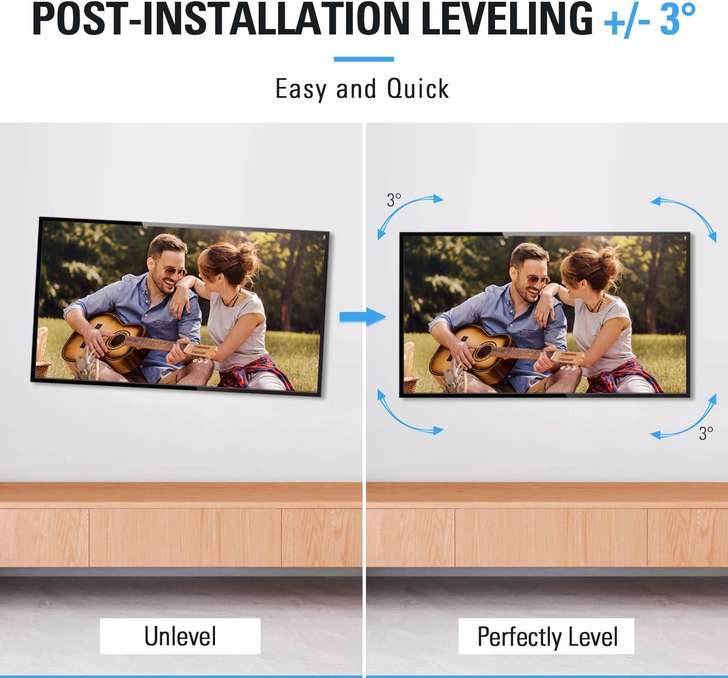 55 inch tv wall mount for easy TV leveling after installation