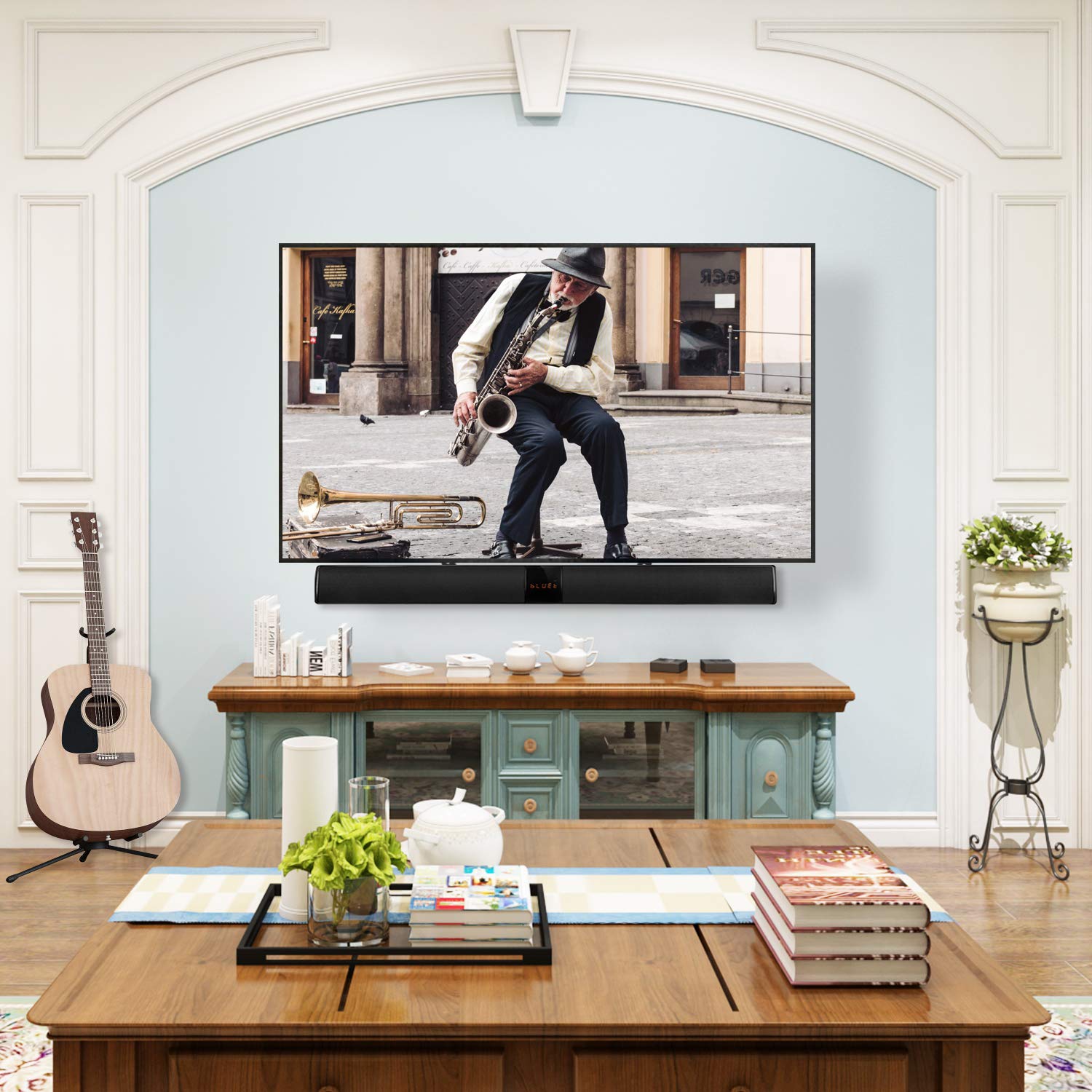 hang a soundbar below a flat screen TV