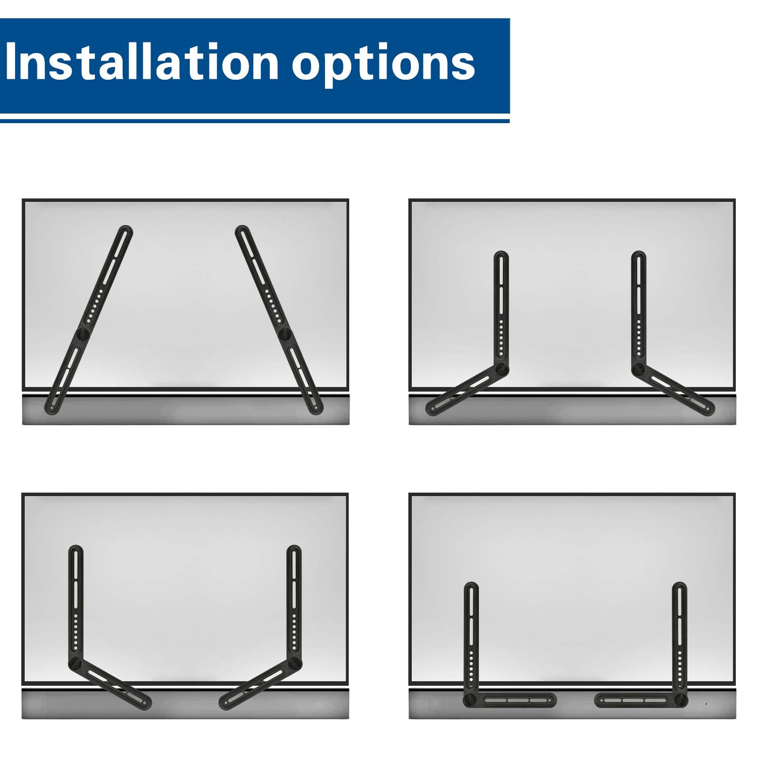 Soundbar mount to tv with multiple installation options