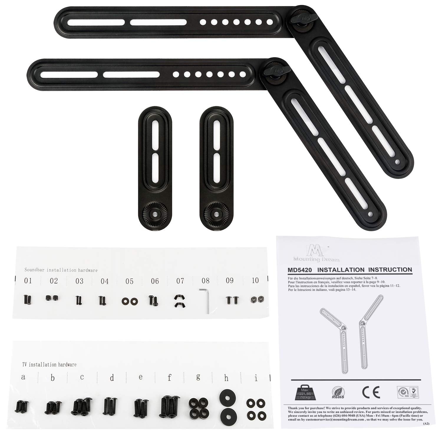 screws and bolts to hang a soundbar mount