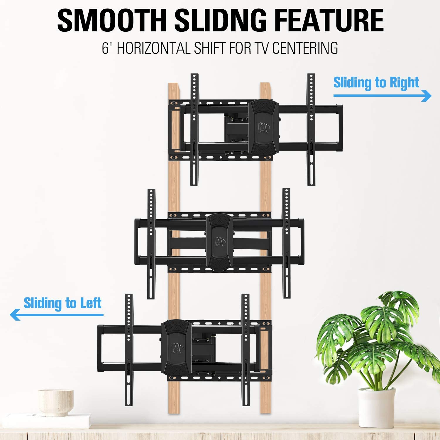 sliding TV mount slides left or right to center the TV